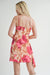 Sage the Label - Empowered Shirred Mini Dress - Fuschia Multi - Back