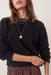 Marine Layer - Eyelash Cropped Crew - Black - Detail