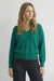 Deluc Boggle V Neck Sweater in Green — Front view