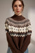 Deluc Cinnamon Turtleneck Sweater in Brown/Ecru/Grey — Front view
