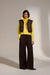 Deluc Gallagher Reversible Vest in Chocolate/Butter — Full-body view