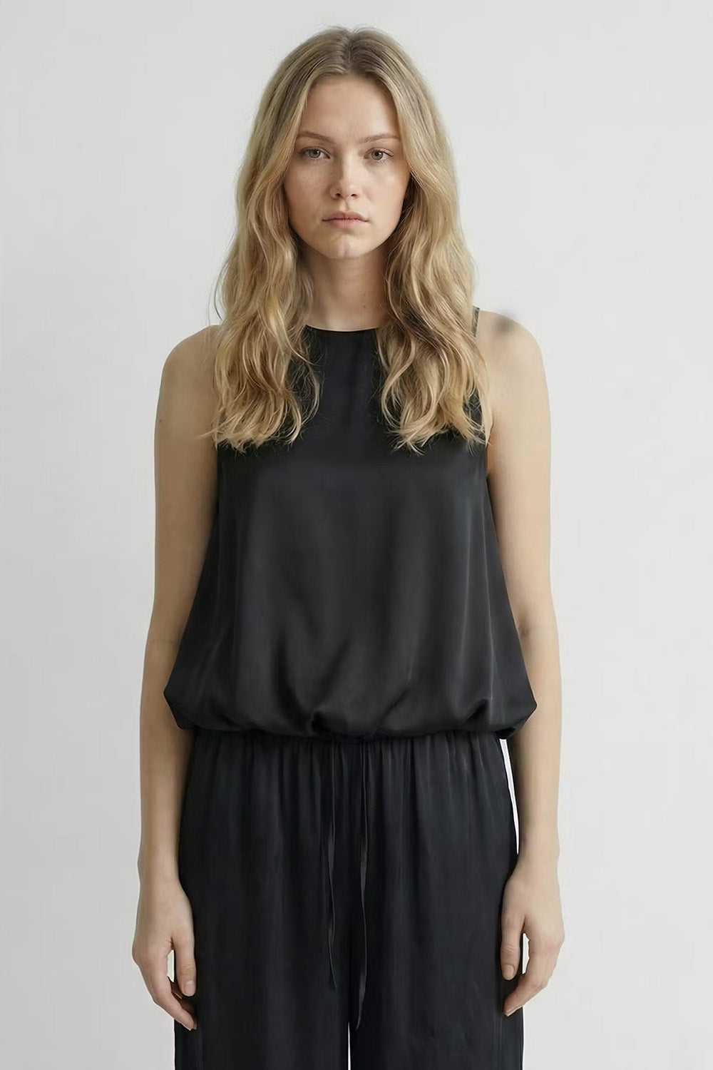 Deluc Leonard Top in Black — Front view