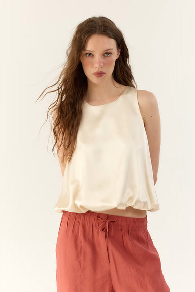 Deluc Leonard Top in Ecru — Front view