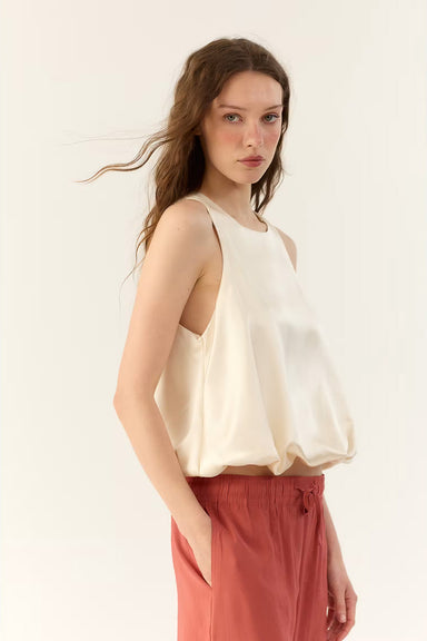 Deluc Leonard Top in Ecru — Quarter view