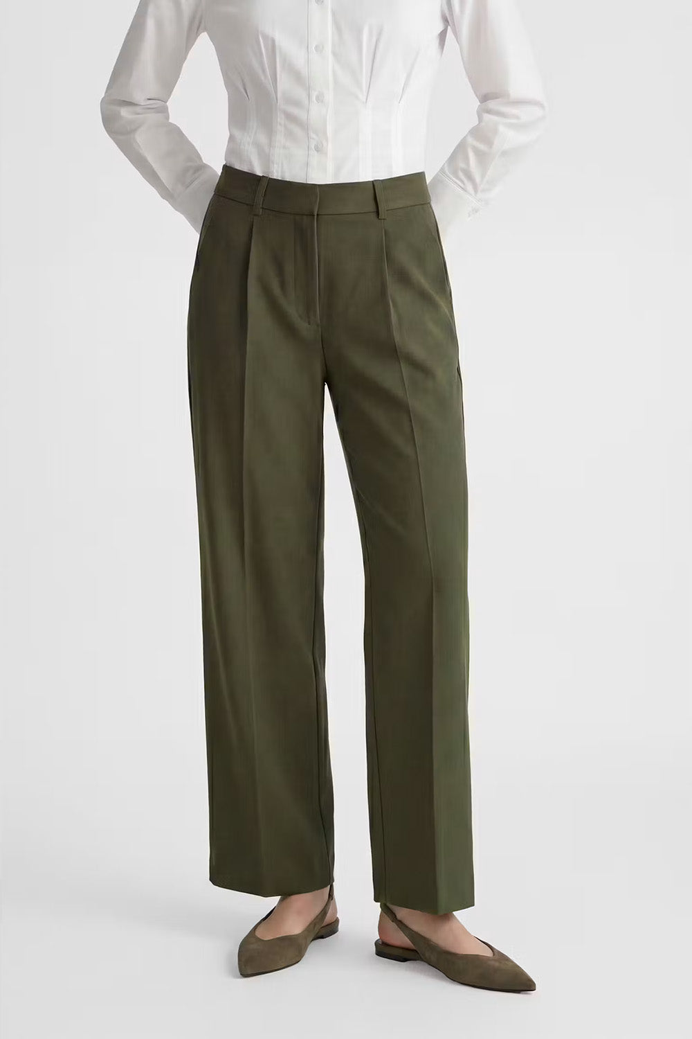 Deluc Marlons Pants in Olive — Front view