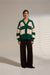 Deluc Stones Striped Cardigan in Ecru/Green — Full-body view