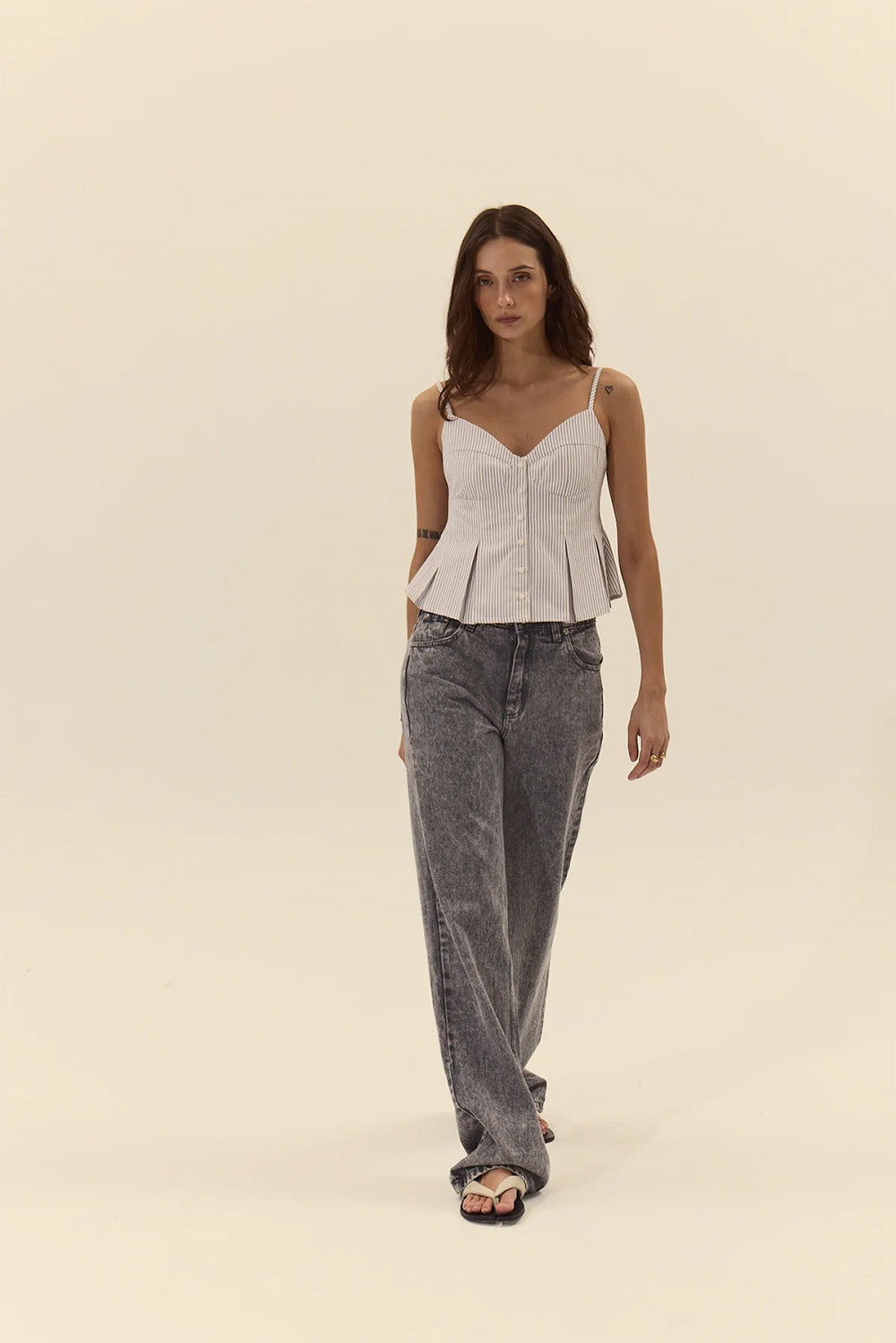 deluc corvo top striped light blue