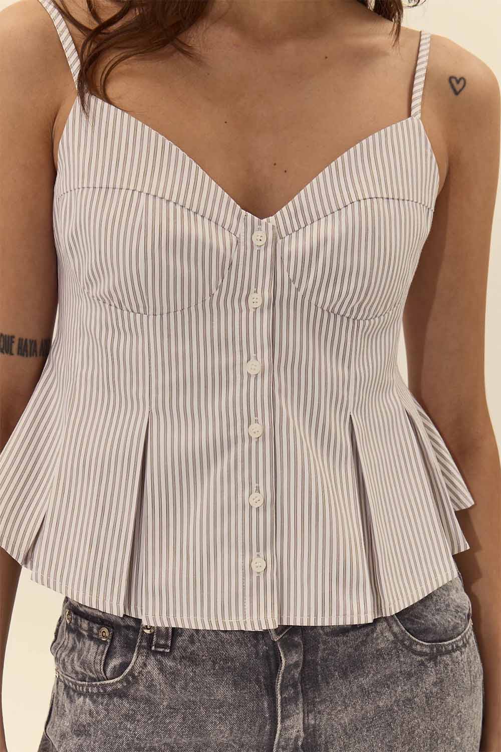 deluc corvo top striped light blue detail