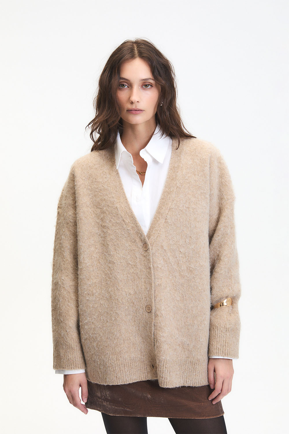 Deluc - Easton Cardigan - Beige - Front