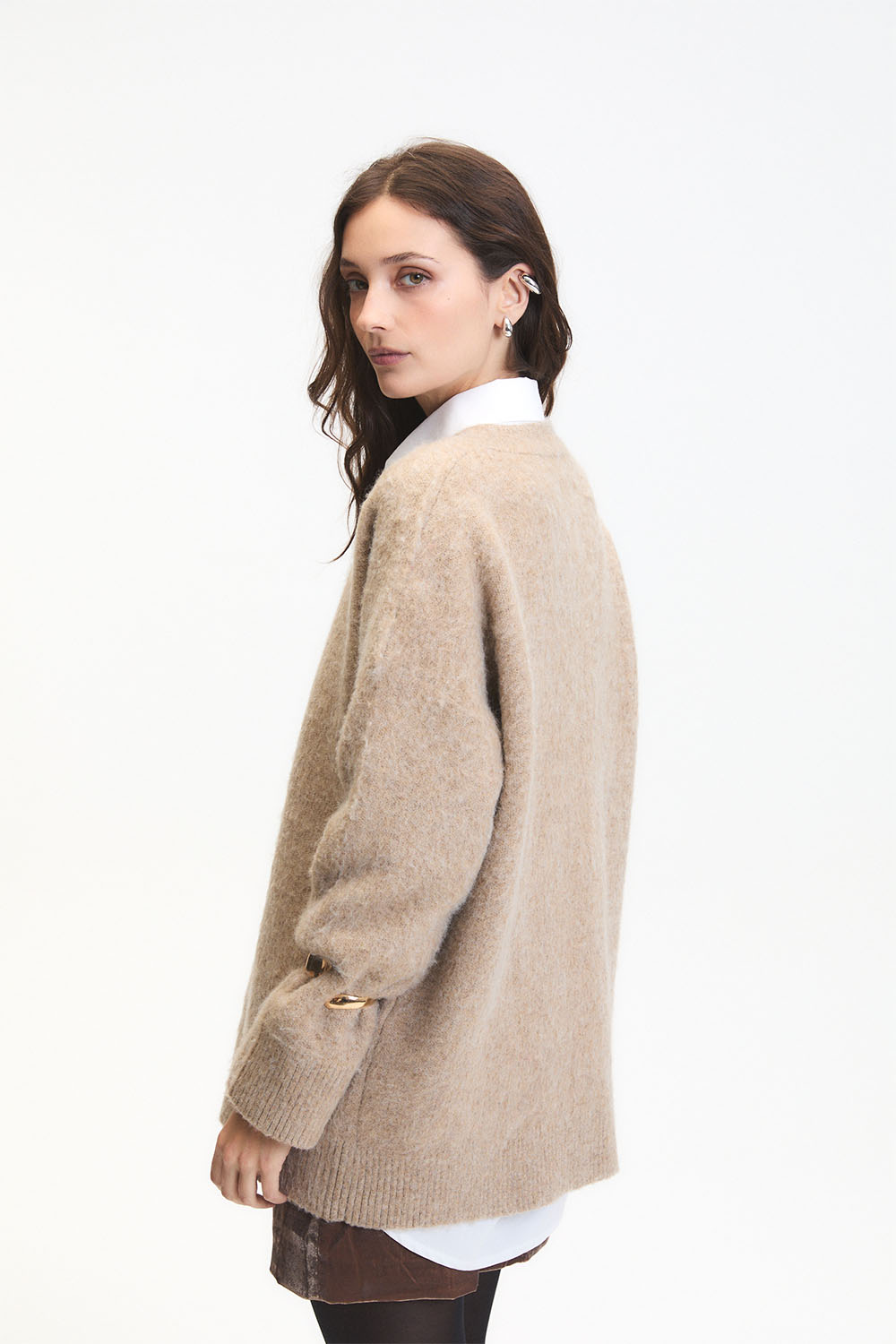 Deluc - Easton Cardigan - Beige - Side