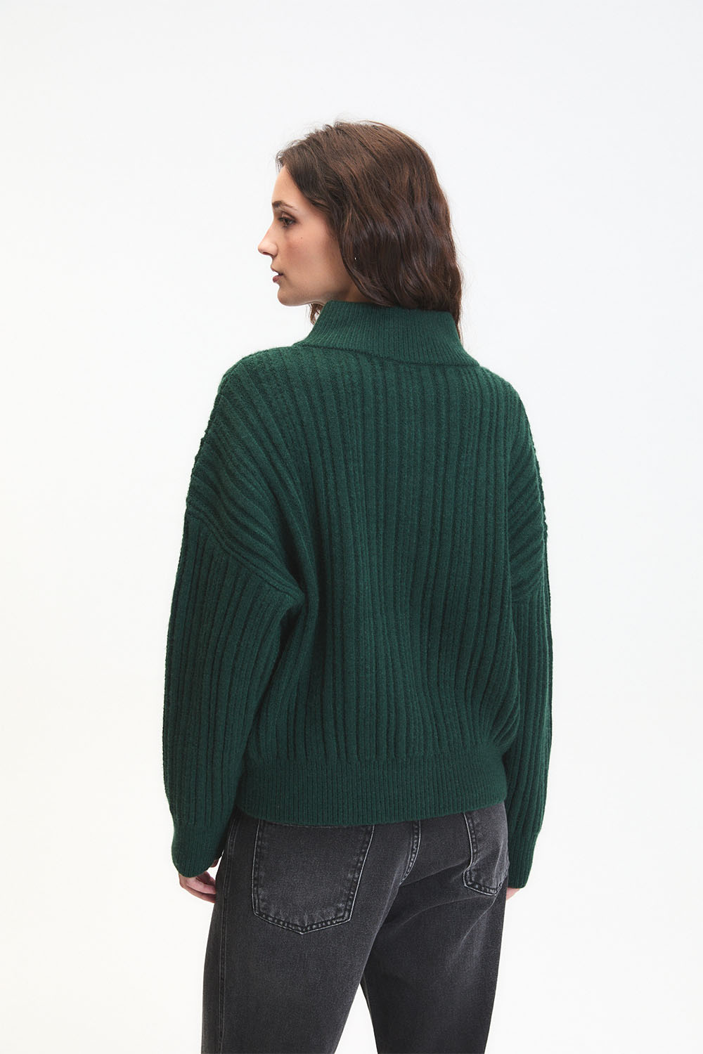 Deluc - Jasper Cardigan - Bottle Green - Back