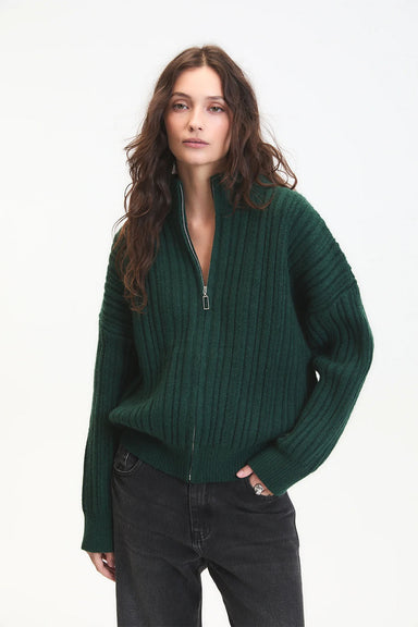 Deluc - Jasper Cardigan - Bottle Green - Front