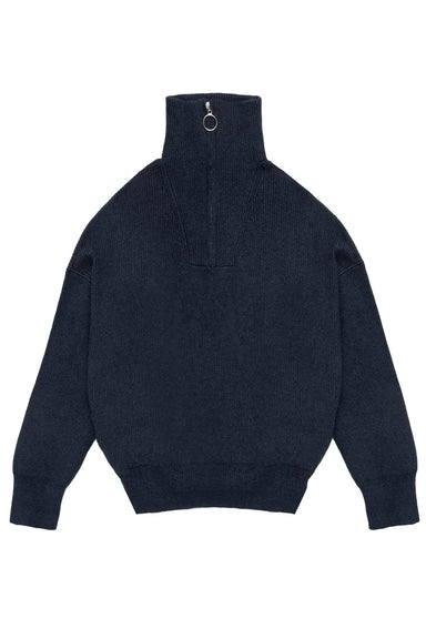 Deluc - Spencer Half Zip Sweater - Blue Melange