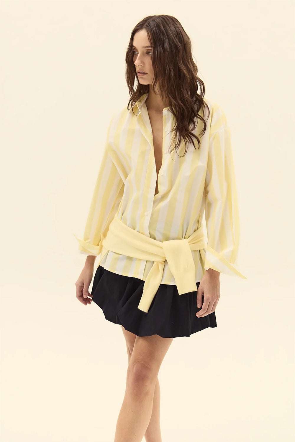 deluc vicenzo shirt stripe yellow front
