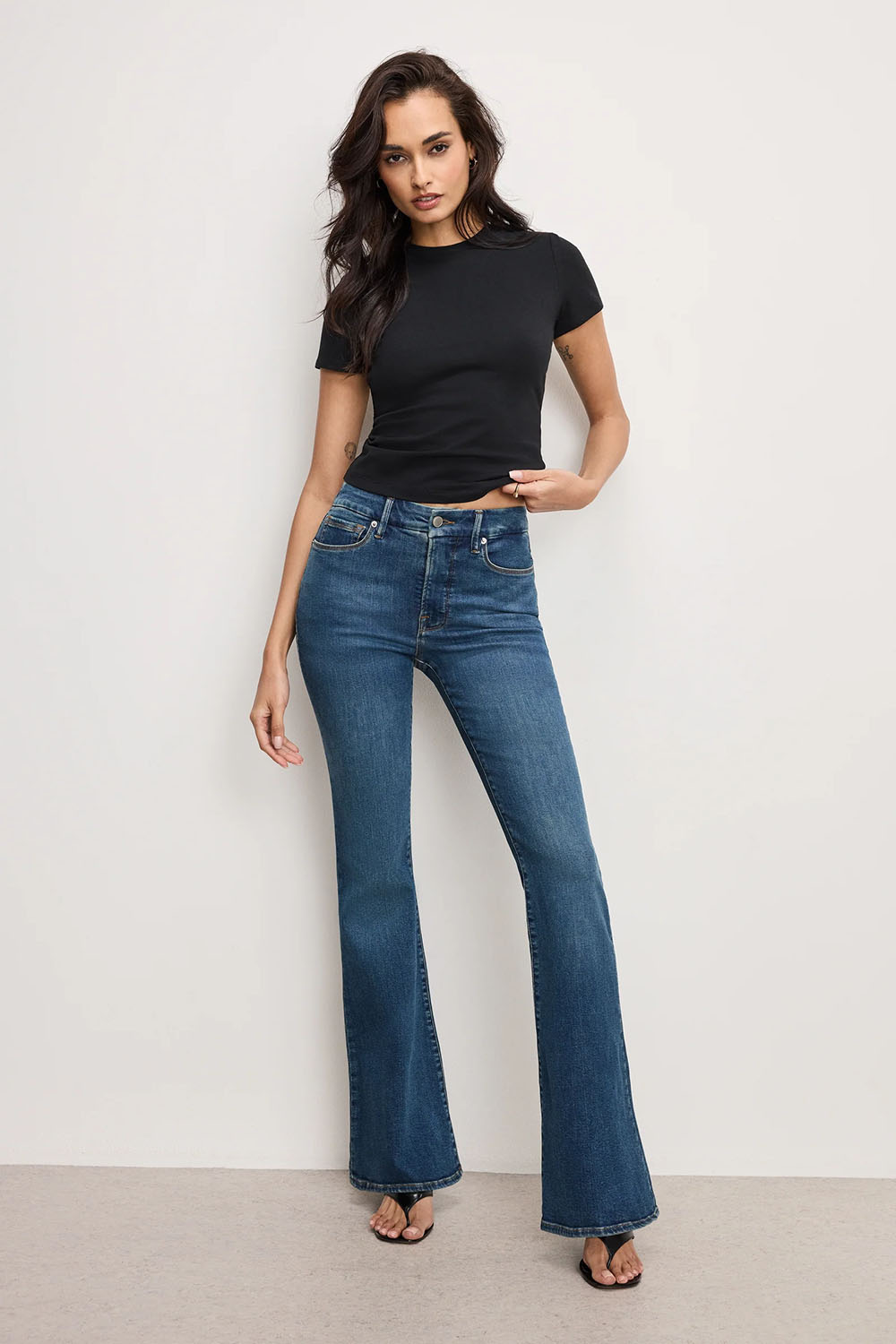 Good American - Good Legs Flare Jeans - Blue - Front