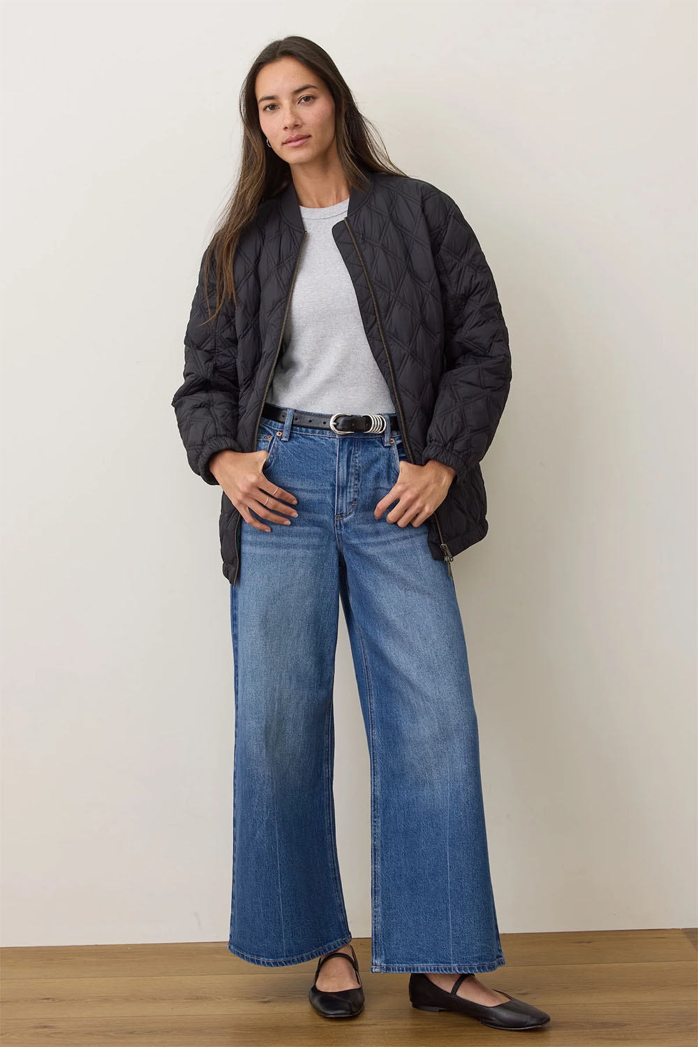 Marine Layer MARINA QUILTED BOMBER Black