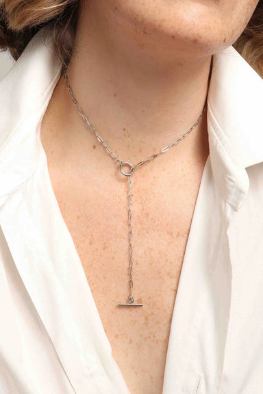 Marrin Costello - Supreme Lariat Necklace - Silver - Model