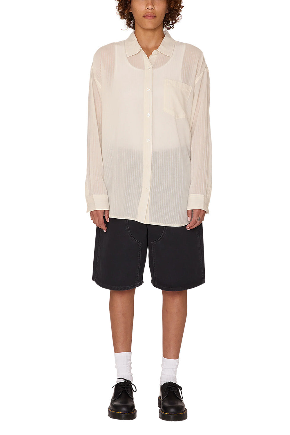 Obey - Blythe Sheer Stripe Shirt - Azurine Multi - Front