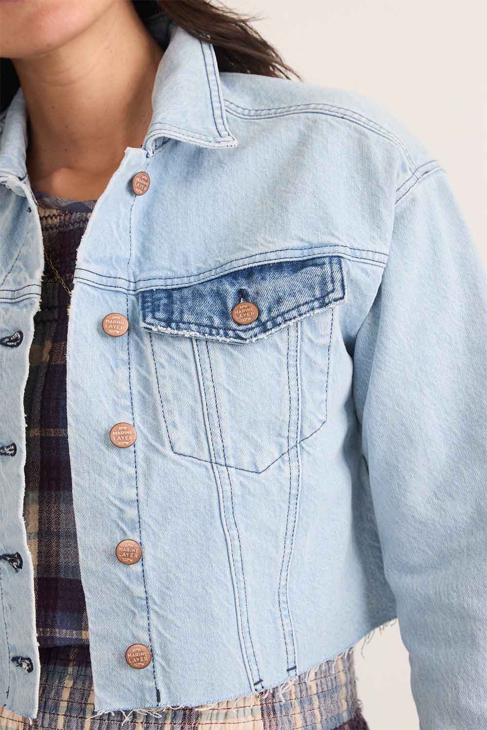 Marine Layer - Ray Denim Jacket - Medium Wash - Detail
