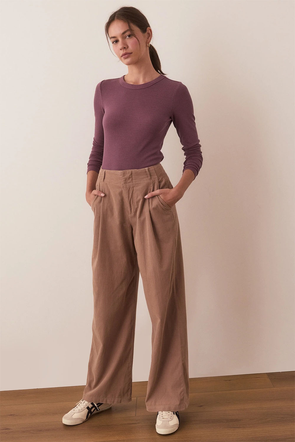 Marine Layer - Lexi Rib Sun-In LS Tee - Windsor Wine