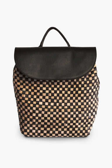 Able - Elsa Basketweave Backpack - Black/Tan - Front