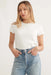 Marine Layer - Lexi Rib Sun-In Crew Tee - Antique White - Front