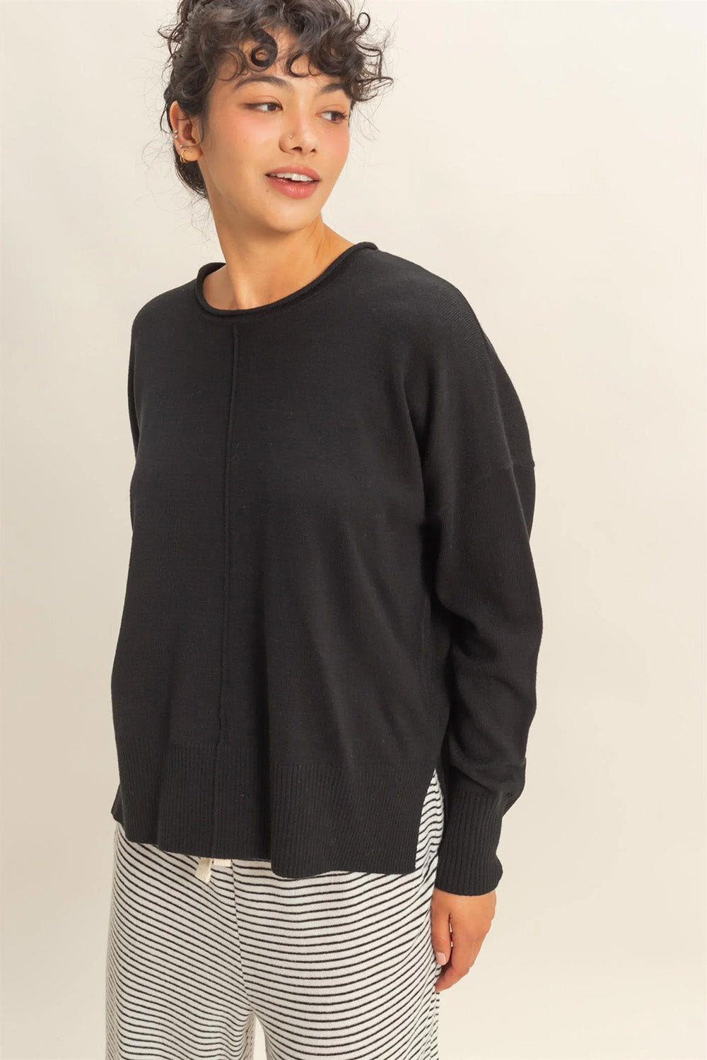 double zero chelly sweater black front