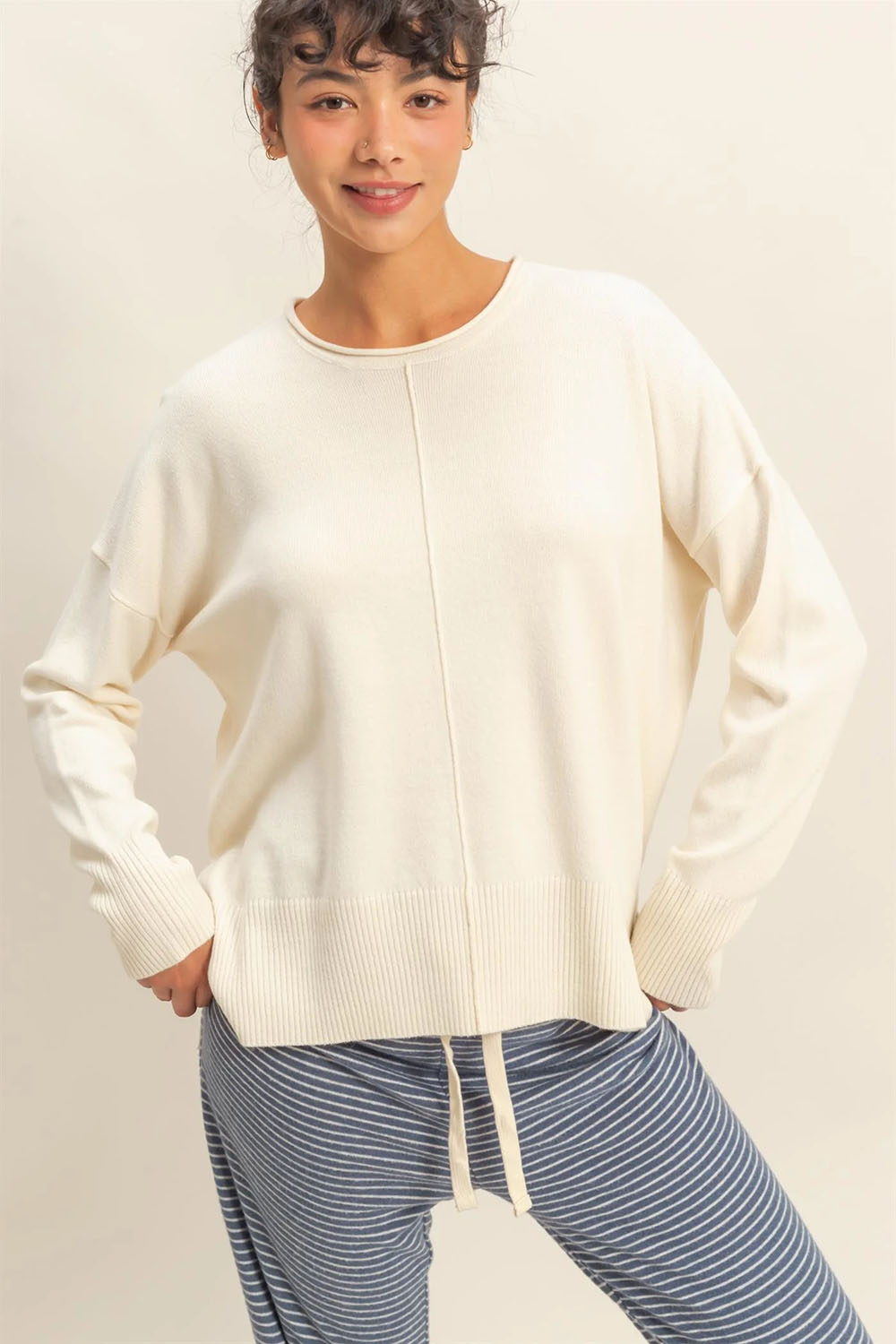 double zero chelly sweater cream front
