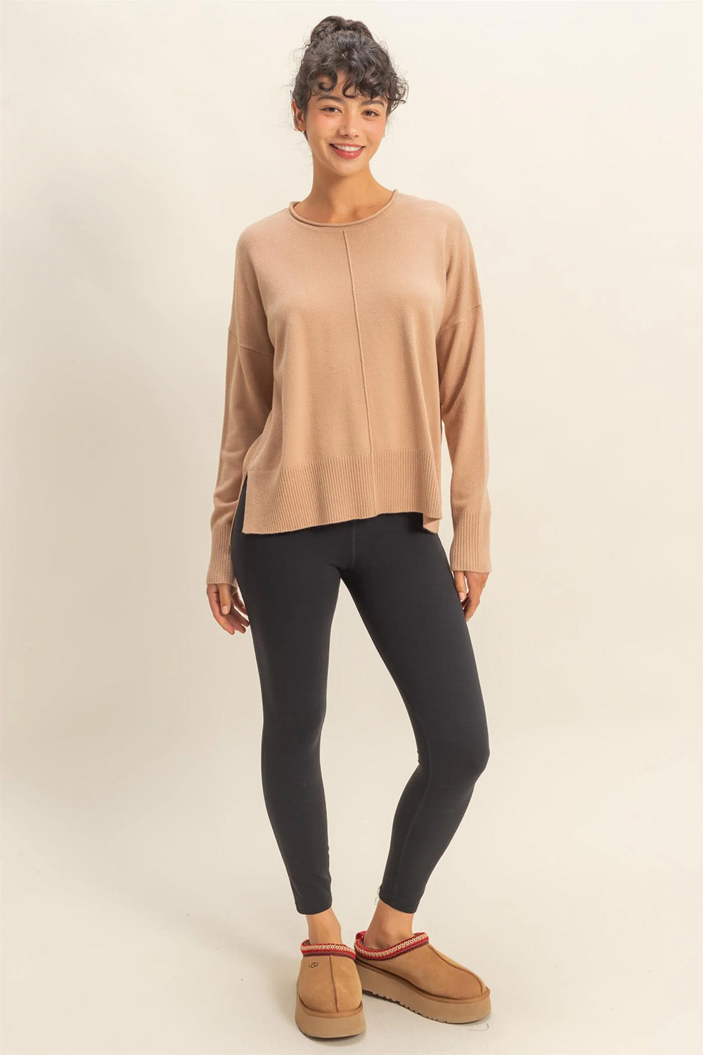 double zero chelly sweater dark taupe