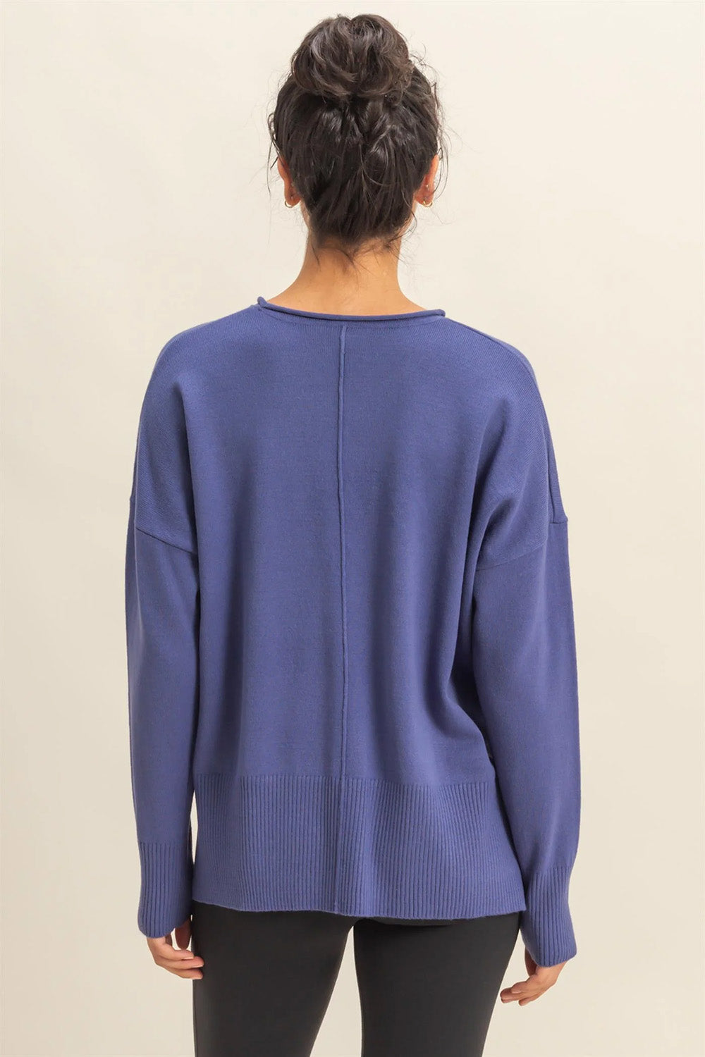 double zero chelly sweater dusty indigo back