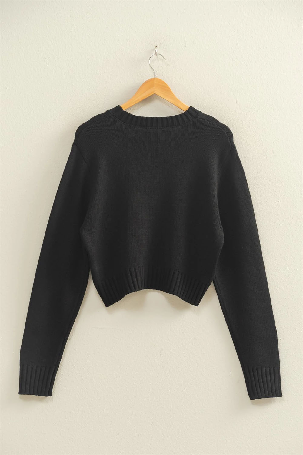 Double Zero - Kacie Cropped Sweater - Black