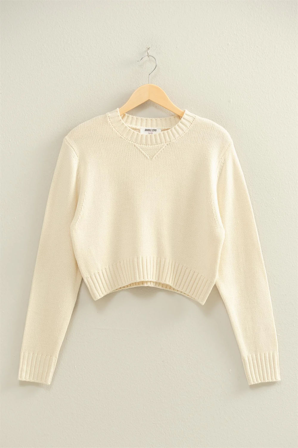 Double Zero - Kacie Cropped Sweater - Cream