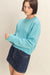 Double Zero - Kacie Cropped Sweater - Sky Blue - Side