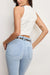 Good American - Denim Vest - Cloud White - Back