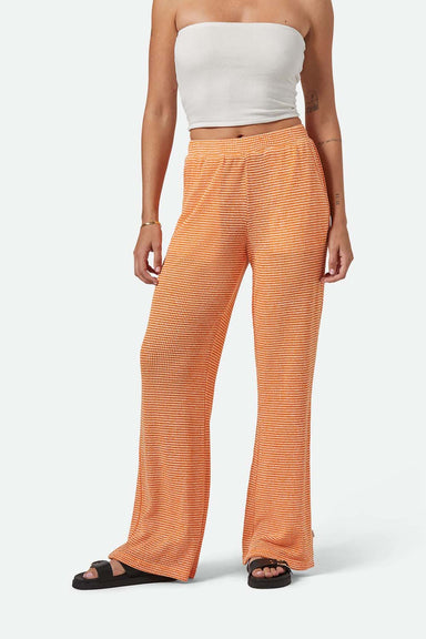 Brixton - Maude Mesh Lounge Pant - Tangerine - Front