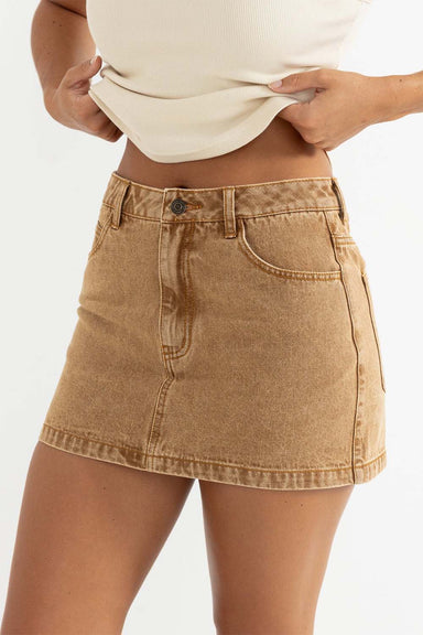 Rhythm - Ruby Mini Skirt - Washed Sand - Front