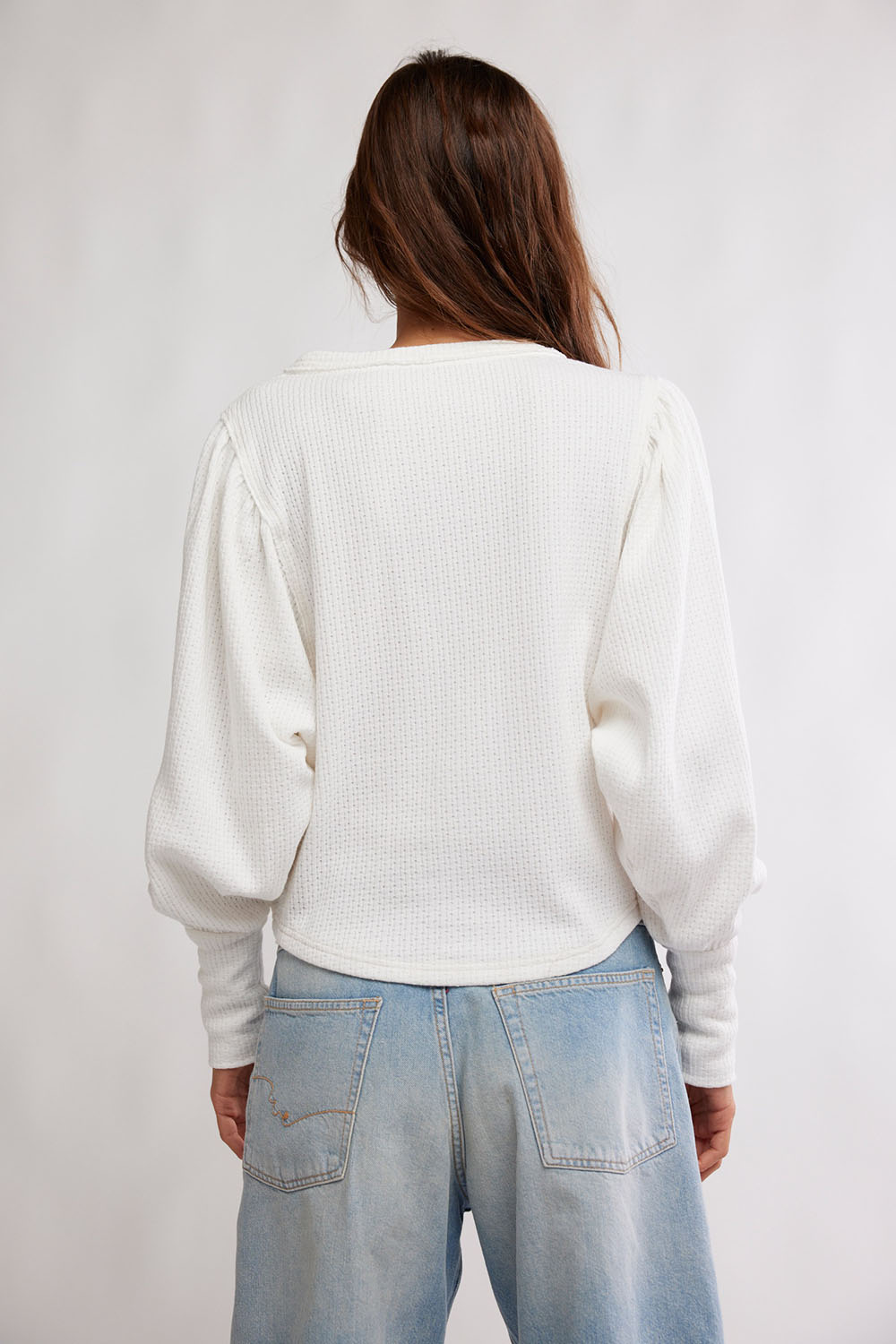 Free People - Quinn Knit Top - Ivory - Back