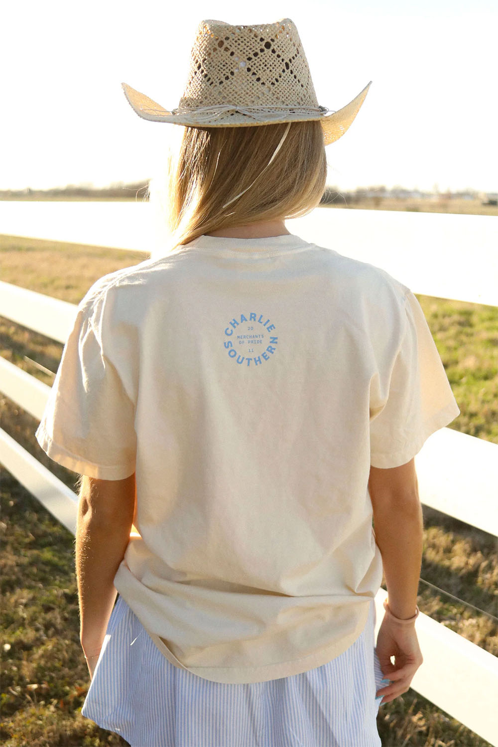 Charlie Southern - Rodeo Forever Tee - Cream - Back