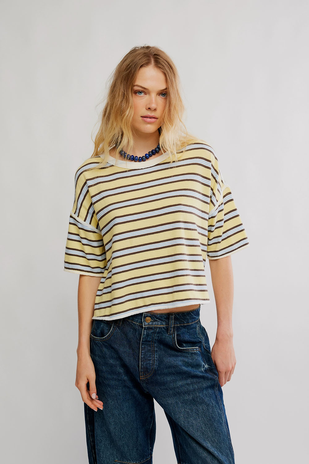 Free People - Clean Rugby Tee - Yellow Combo - Front