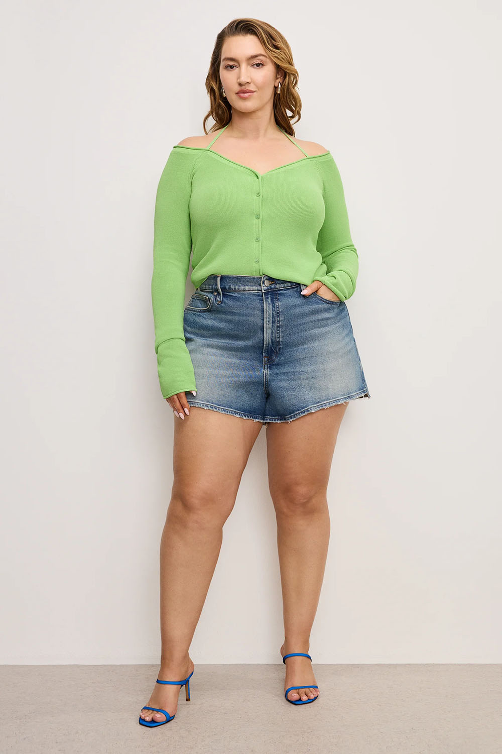 Good American - Good 90s Short - Indigo - Plus Front
