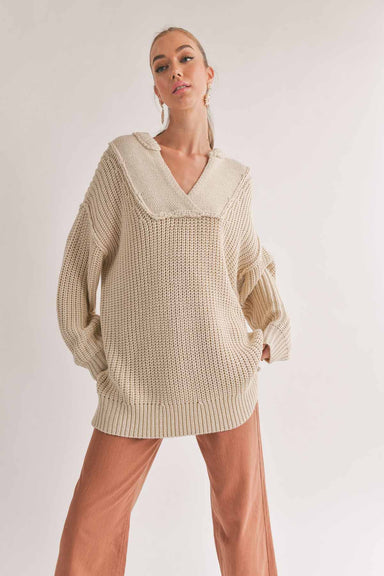 Sage the Label - Kaia Oversized Sweater - Ecru - Front