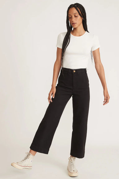 Marine Layer - Bridget Crop Pant - Faded Black - Model