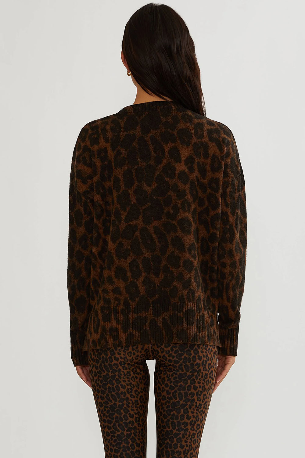 Beach Riot - Callie Sweater - Caramel Leopard - Back