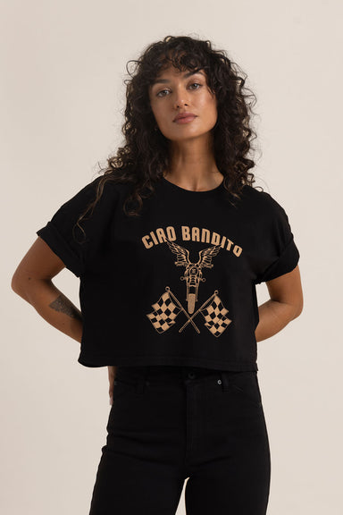 Roark - Ciao Cropped Boxy Tee - Black - Front