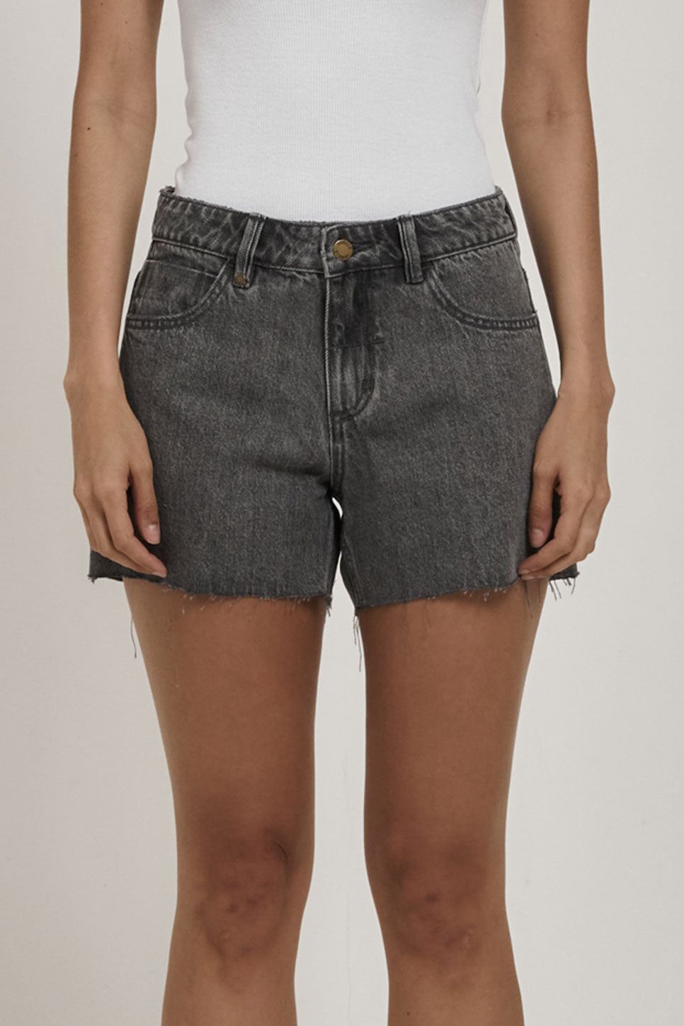 Thrills - Erica Mid Rise Short - Asphalt Grey - Front