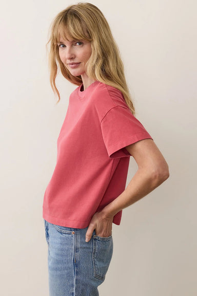 Marine Layer - Luxe Crew Tee - Baked Apple - Side