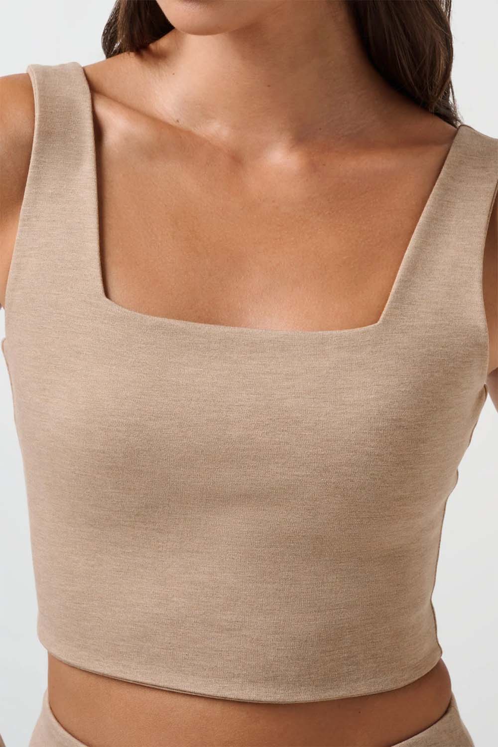 Travis Matthew - Friday Ponte Square Tank - Heather Portabella - Detail