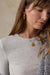Faherty Featherweight Freestyle Layering Crew in Light Grey Heather — Detail view