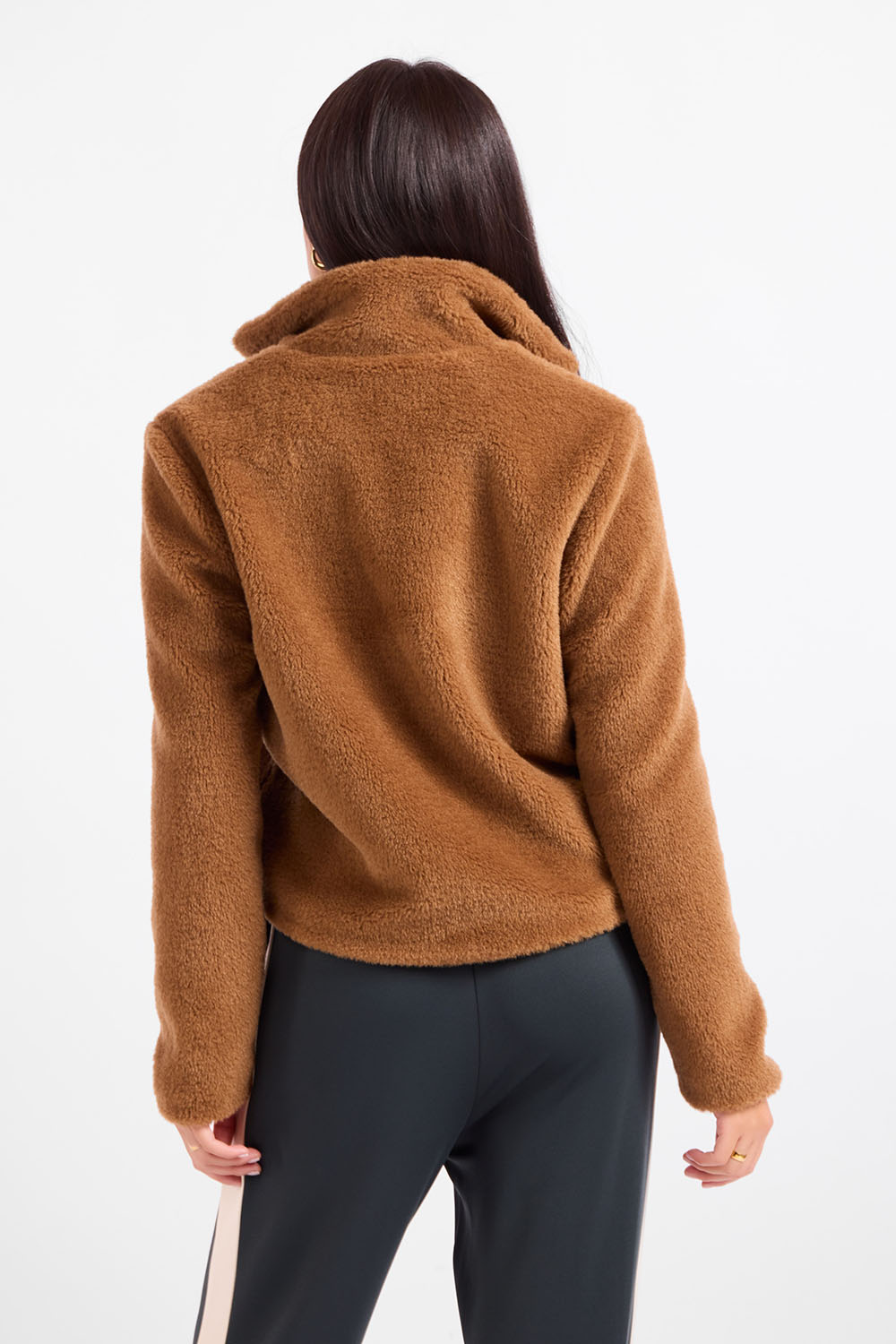Sadie & Sage - Teddy Faux Fur Jacket - Camel - Back