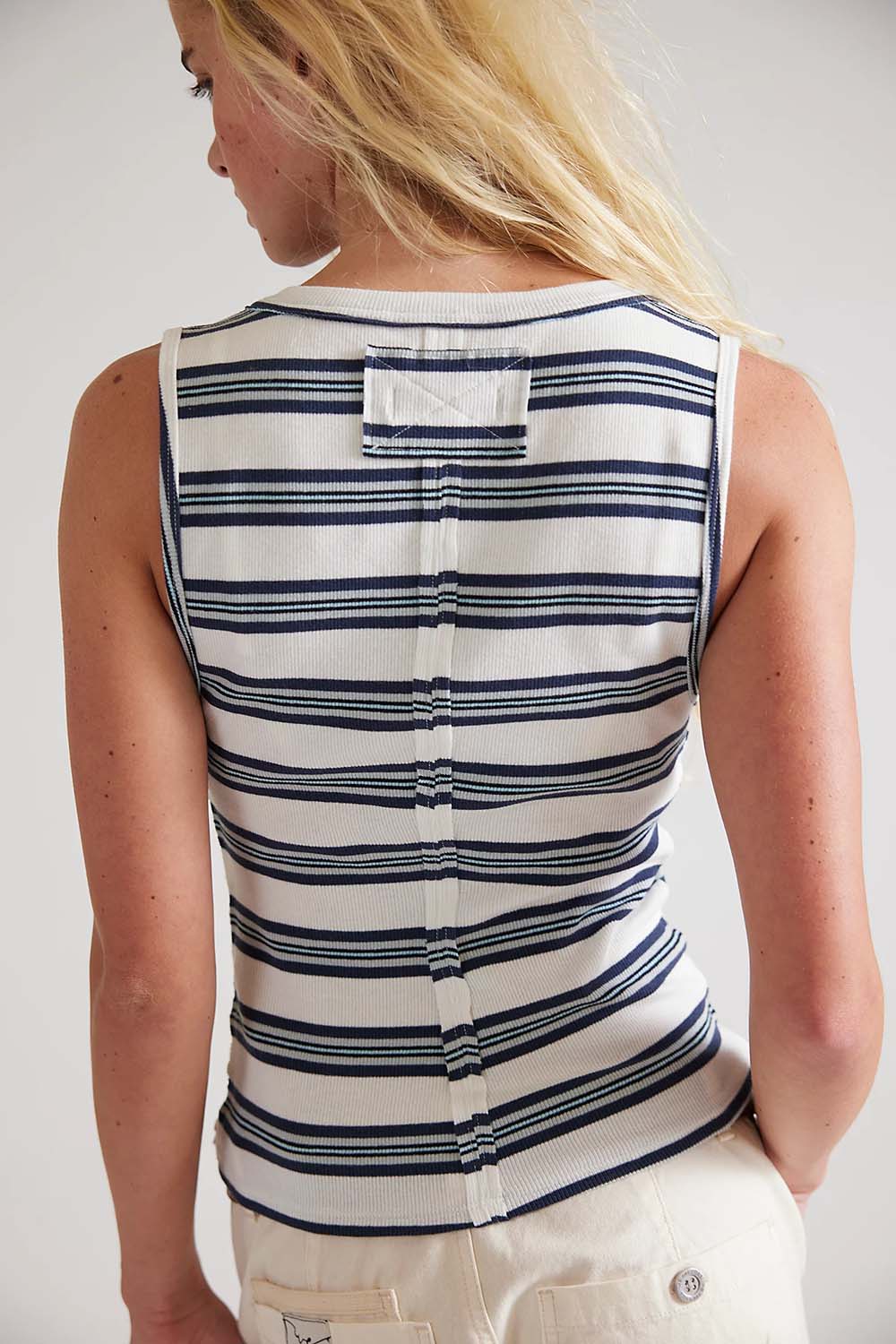 Free People - Jamie Henley Stripe Tank - White Combo - Back